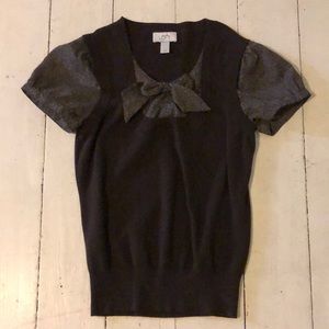 Cute academia sweater vest bow tie top